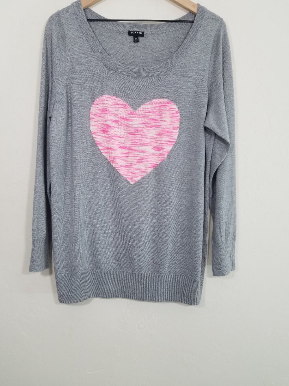 Torrid Heart Sweater Pullover Gray Size 0